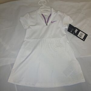 Nike Kids White 2 Pc Set with Purple Logo